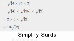 Simplify Surds