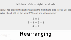 rearranging equations
