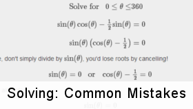 Trigonometry Solving Common Mistakes